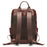 9196 Business Casual Backpack Genuine Cow Leather Laptop Bag Multi-compartment Travel Daypack - Coffee - 3