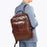 9196 Business Casual Backpack Genuine Cow Leather Laptop Bag Multi-compartment Travel Daypack - Coffee - 5