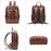 9196 Business Casual Backpack Genuine Cow Leather Laptop Bag Multi-compartment Travel Daypack - Coffee - 7