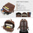 2360 Genuine Cow Leather Backpack for 15 inch Laptop Business Travel Bag with Multi-compartment - Coffee - 5