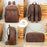 2360 Genuine Cow Leather Backpack for 15 inch Laptop Business Travel Bag with Multi-compartment - Coffee - 7