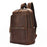 2452 Genuine Cow Leather Backpack Large Capacity 14 inch Laptop Rucksack for Business Travel - Coffee Crazy Horse Texture - 1