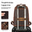 2452 Genuine Cow Leather Backpack Large Capacity 14 inch Laptop Rucksack for Business Travel - Coffee Crazy Horse Texture - 2