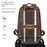 2452 Genuine Cow Leather Backpack Large Capacity 14 inch Laptop Rucksack for Business Travel - Coffee Crazy Horse Texture - 3