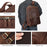 2452 Genuine Cow Leather Backpack Large Capacity 14 inch Laptop Rucksack for Business Travel - Coffee Crazy Horse Texture - 6