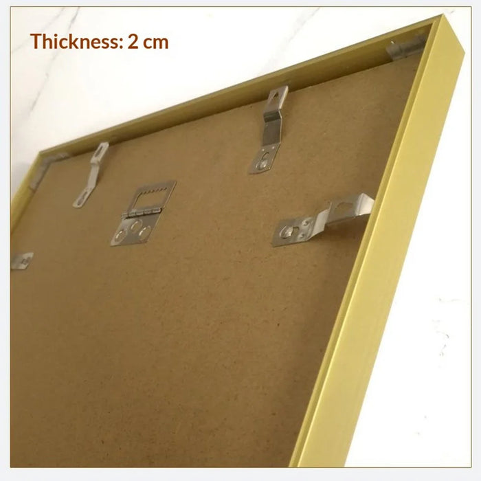 A4 Size 21x29.7cm Metal Picture Frame Aluminum Alloy Acrylic Glass Wall Mounted Photo Frame - Gold - 2