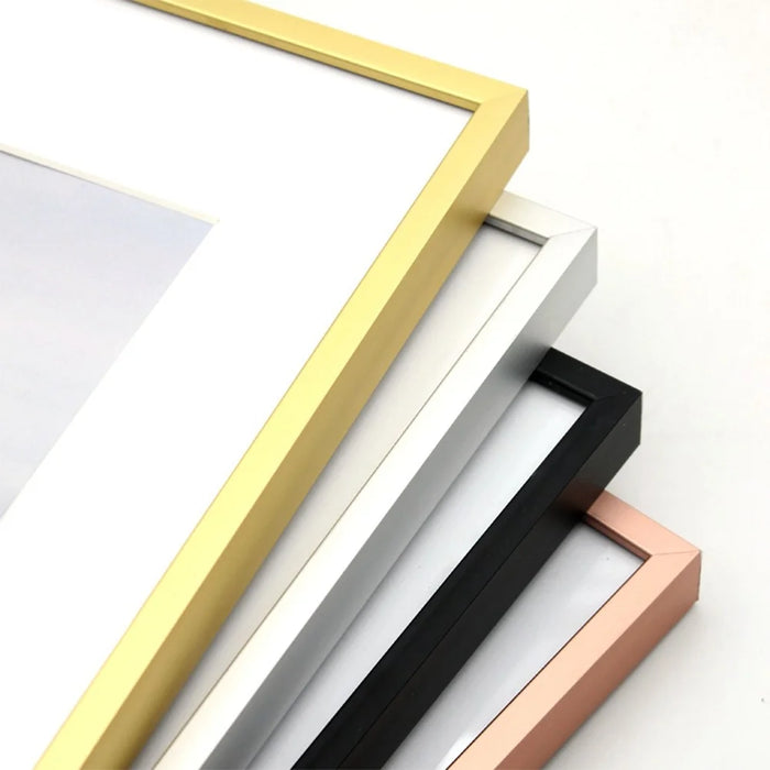 A4 Size 21x29.7cm Metal Picture Frame Aluminum Alloy Acrylic Glass Wall Mounted Photo Frame - Gold - 3