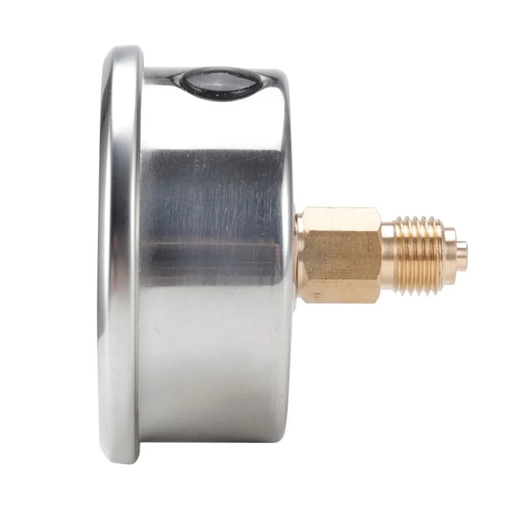 TS-PGGZ60Z4-0bar Axial Mount 68mm Stainless Steel Pressure Meter with Dual Scale for Air Water Oil - 7