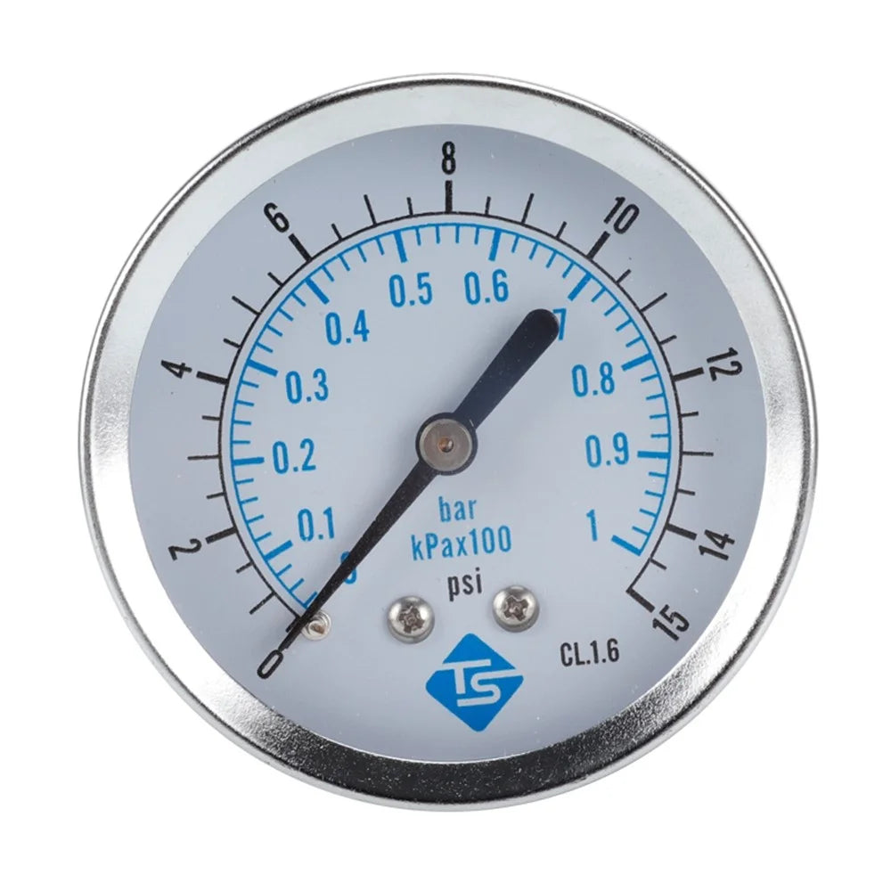 TS-Y60Z4-15psi Axial Mount Pressure Gauge 0-15psi Stainless Steel 1 / 4NPT Pressure Meter for Air Water Oil Hydraulic - 1