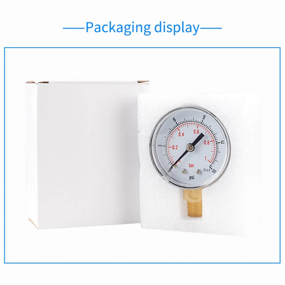 TS-Y504 Series 50mm Radial Pressure Gauge 1 / 4 BSPT Oil Filled Vacuum Gauge for Industrial - TS-Y504-15psi - 7