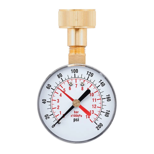 TS-60-200psi High Precision Pressure Gauge 60mm Radial 0-200PSI 0-14BAR Brass Thread Mount - 1