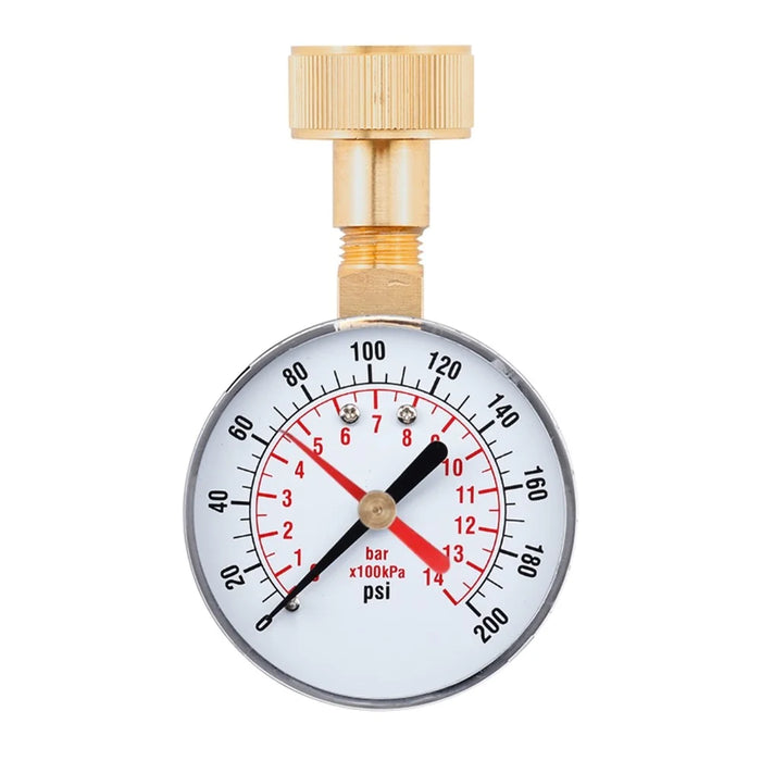 TS-60-200psi High Precision Pressure Gauge 60mm Radial 0-200PSI 0-14BAR Brass Thread Mount - 1