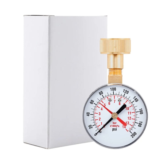 TS-60-200psi High Precision Pressure Gauge 60mm Radial 0-200PSI 0-14BAR Brass Thread Mount - 4