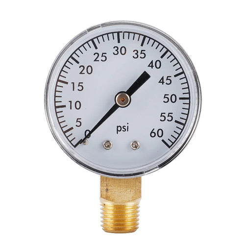 TS-50-60PSI High Precision Pressure Gauge 50mm 0-60PSI Radial Mount 1 / 4 NPT Brass Thread for Industrial HVAC - 1