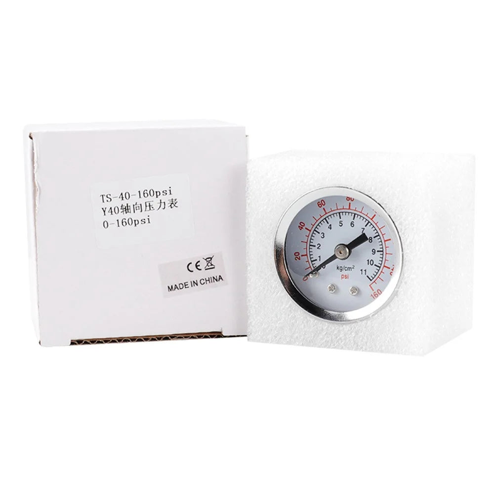 TS-40-160Psi Pressure Gauge 40mm Dial Dual Scale Axial Mount 1 / 8 NPT Oil Water Air Vacuum - 4