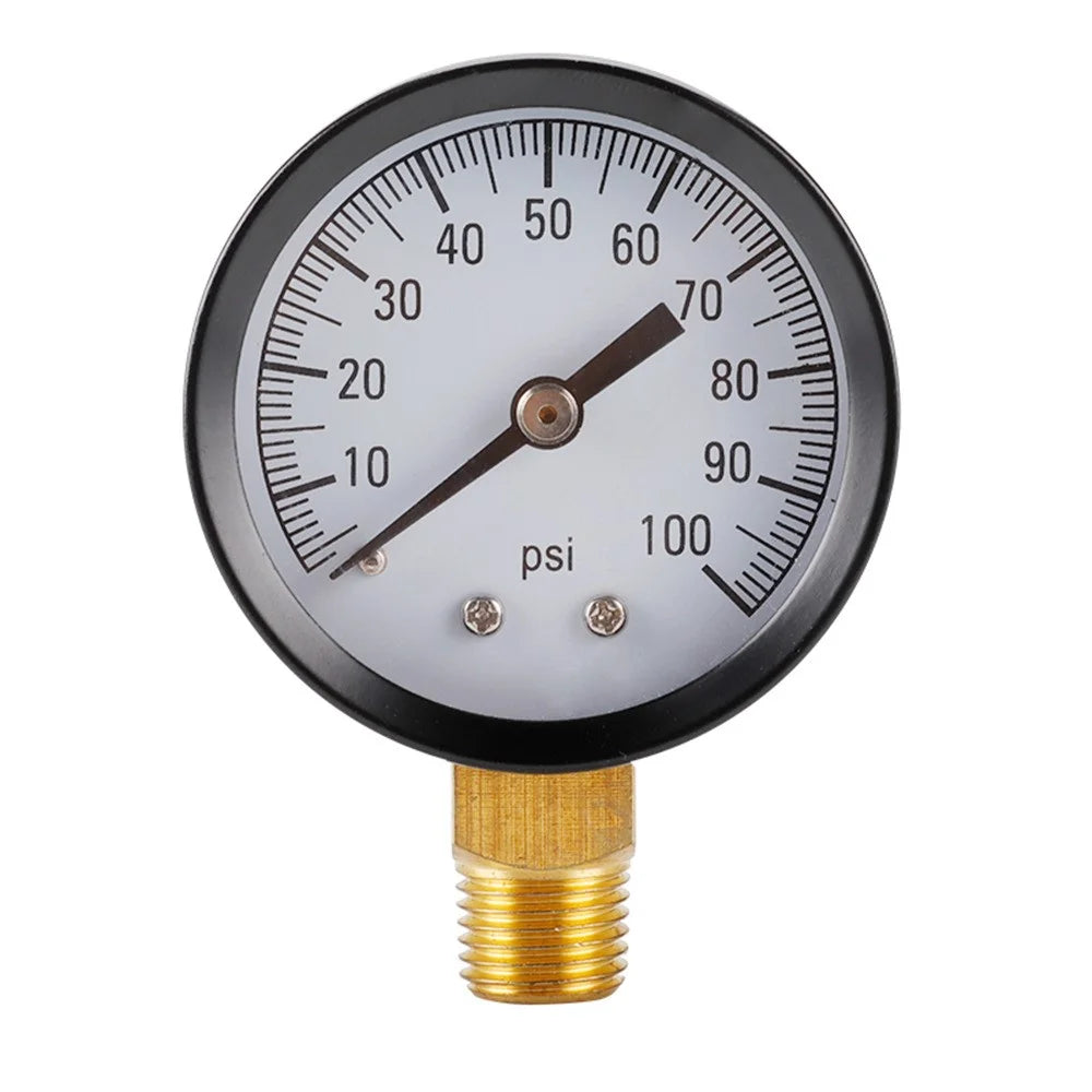 TS-50-100PSI 50mm Pressure Gauge 0-100 PSI Radial Mount 1 / 4 BSPT Thread for Industrial HVAC Oil Water Air - 1