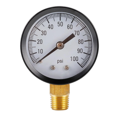 TS-50-100PSI 50mm Pressure Gauge 0-100 PSI Radial Mount 1 / 4 BSPT Thread for Industrial HVAC Oil Water Air - 1