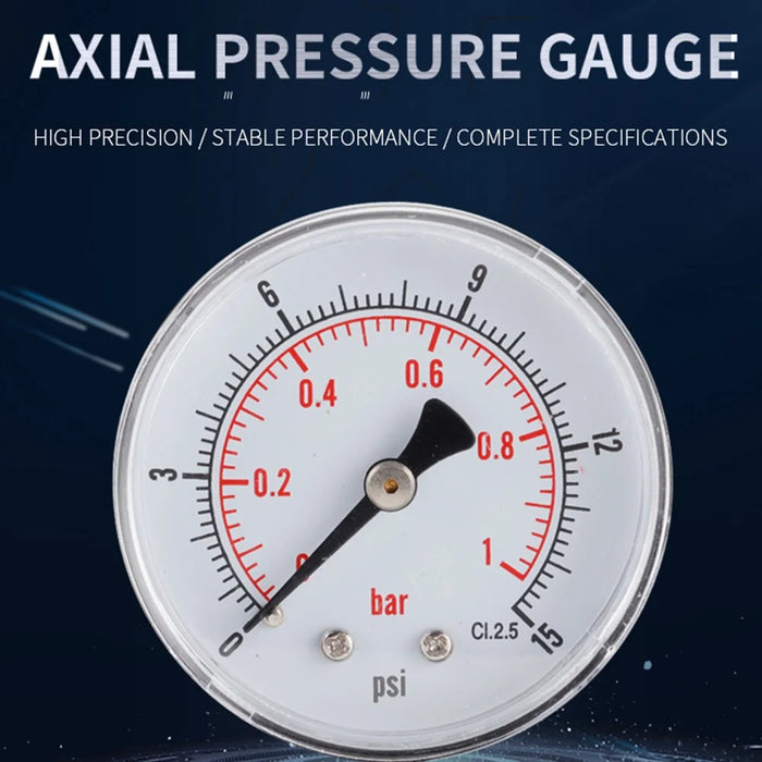 TS-Y50Z4 Series 50mm Axial Pressure Gauge High Precision Oil Filled Vacuum for HVAC Industrial - TS-Y50Z4-15psi - 2