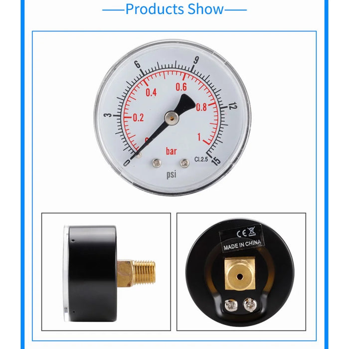 TS-Y50Z4 Series 50mm Axial Pressure Gauge High Precision Oil Filled Vacuum for HVAC Industrial - TS-Y50Z4-15psi - 3