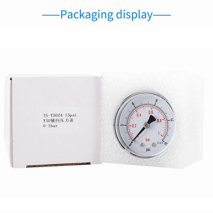 TS-Y50Z4 Series 50mm Axial Pressure Gauge High Precision Oil Filled Vacuum for HVAC Industrial - TS-Y50Z4-15psi - 7