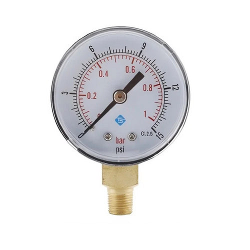 TS-Y508 Series Radial Pressure Gauge 50mm Dial 1 / 8 BSPT Thread for Air Water Hydraulic Oil Pressure - TS-Y508-15psi - 1