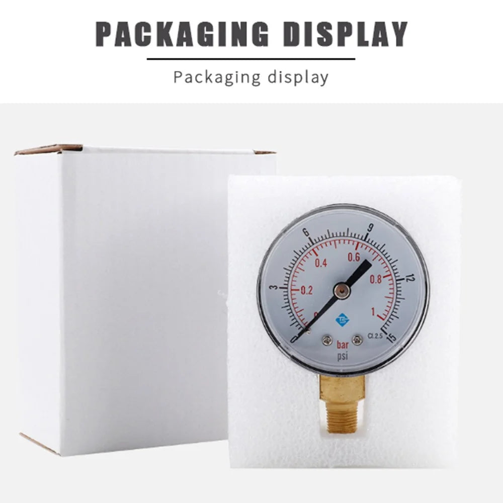 TS-Y508 Series Radial Pressure Gauge 50mm Dial 1 / 8 BSPT Thread for Air Water Hydraulic Oil Pressure - TS-Y508-15psi - 4