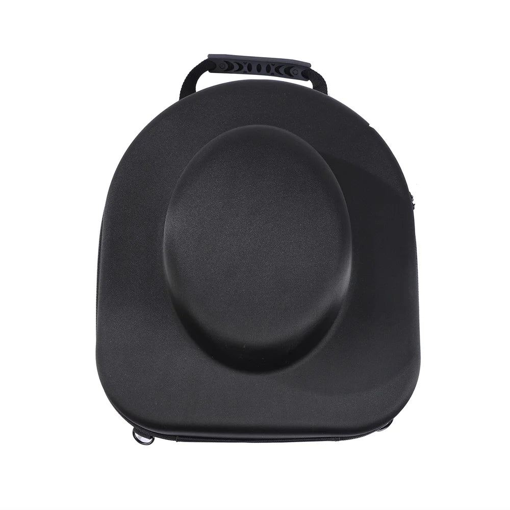 Travel Portable Hat Storage Case EVA Hard Shell Waterproof Cowboy Hat Organizer Backpack  - Black - 4