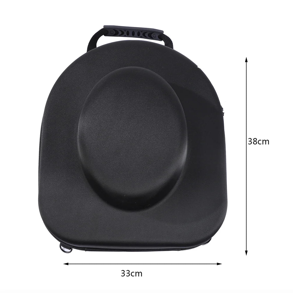 Travel Portable Hat Storage Case EVA Hard Shell Waterproof Cowboy Hat Organizer Backpack  - Black - 7