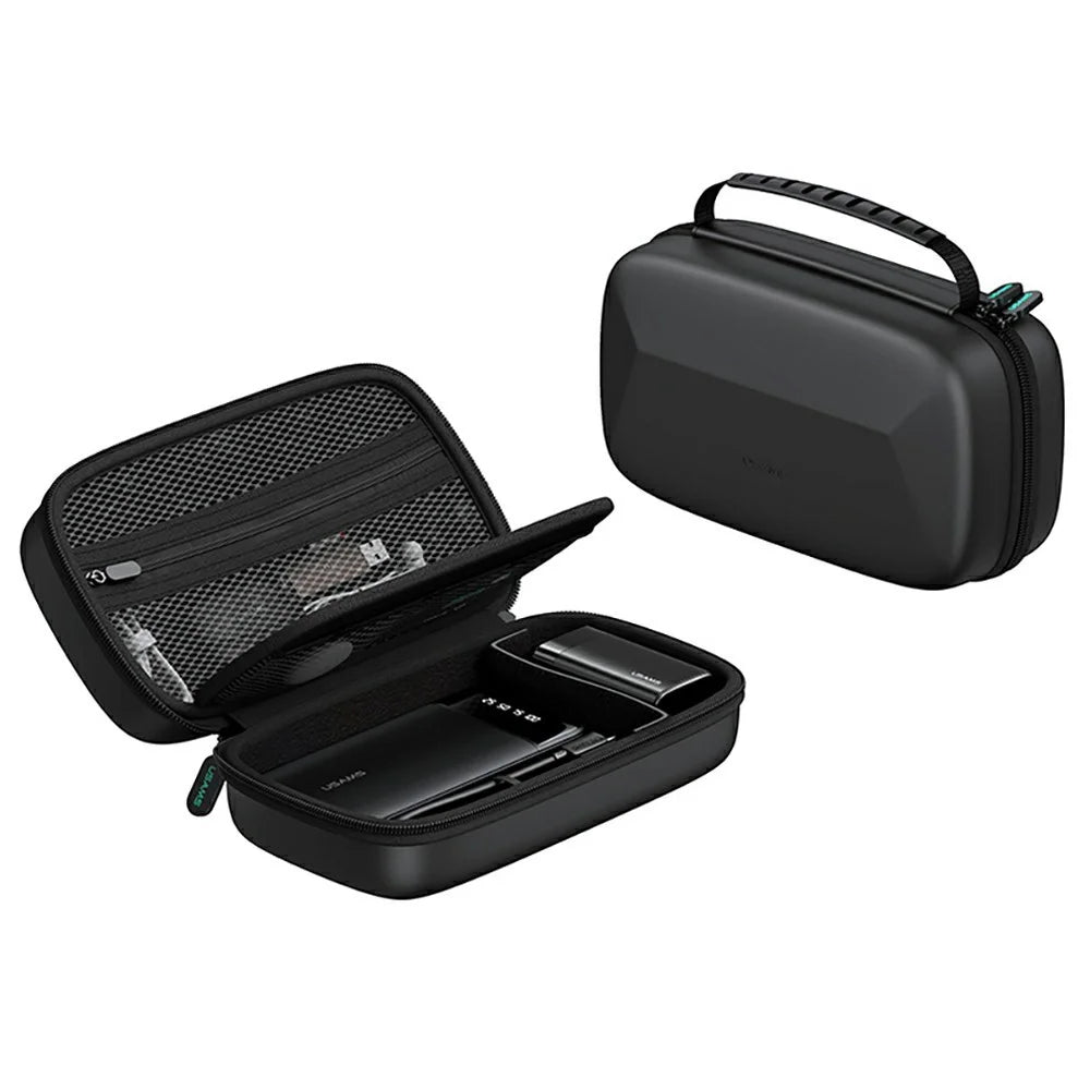 USAMS Jane09 8-inch Digital Storage Bag PU + EVA Waterproof Shockproof Carrying Case - Black - 1