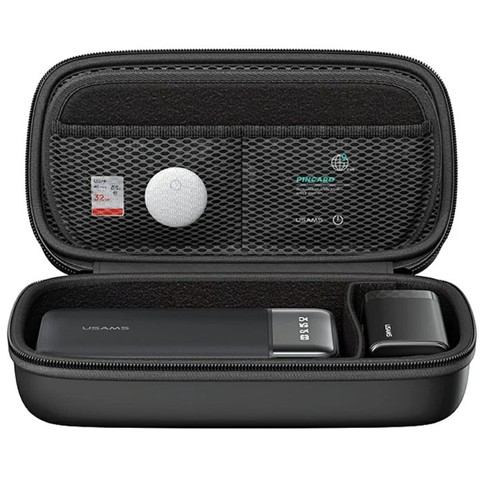 USAMS Jane09 8-inch Digital Storage Bag PU + EVA Waterproof Shockproof Carrying Case - Black - 3