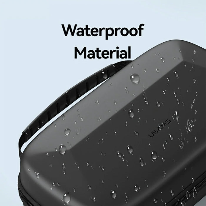 USAMS Jane09 8-inch Digital Storage Bag PU + EVA Waterproof Shockproof Carrying Case - Black - 7