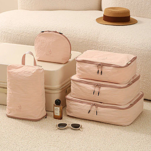 5Pcs/Set Compression Storage Bags Waterproof Packing Organizer Pouch for Travel - Black - 2