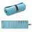 Multi-Compartment Roll Up Jewelry Storage Pouch with Clear Window Portable Travel Organizer - Lake Blue - 1