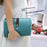 Multi-Compartment Roll Up Jewelry Storage Pouch with Clear Window Portable Travel Organizer - Lake Blue - 3