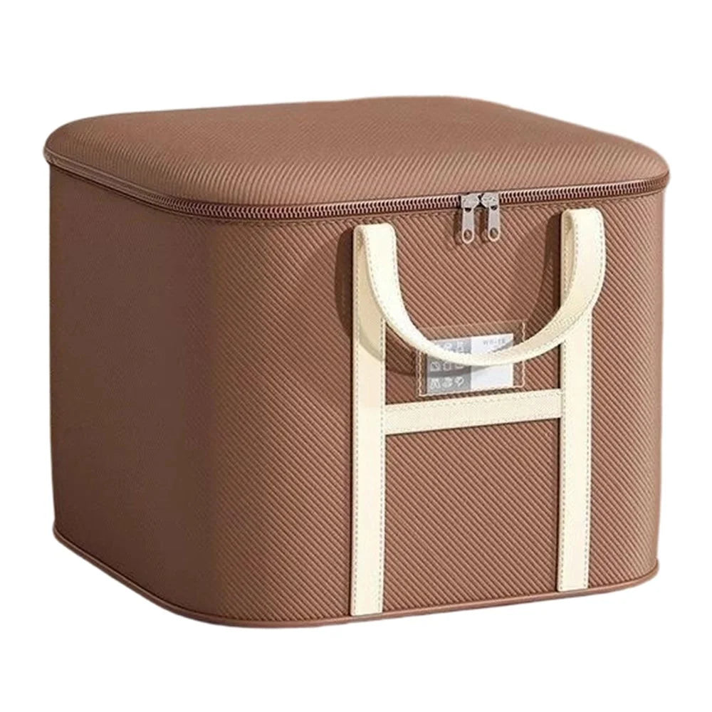 45x33x25cm Non-Woven Fabric Large Capacity Storage Bag with Handles for Clothes Bedding - Brown - 1