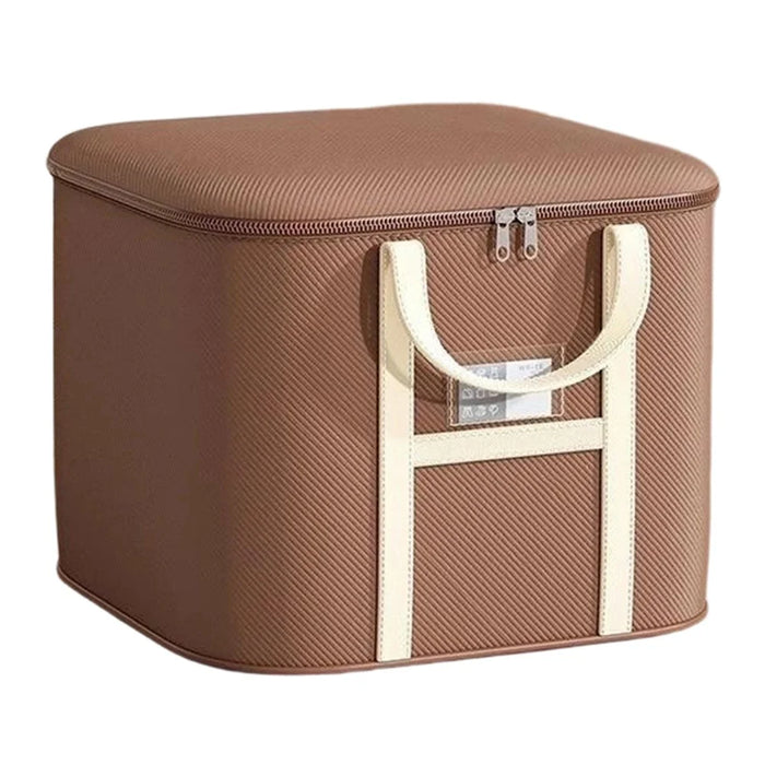 45x33x25cm Non-Woven Fabric Large Capacity Storage Bag with Handles for Clothes Bedding - Brown - 1