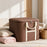 45x33x25cm Non-Woven Fabric Large Capacity Storage Bag with Handles for Clothes Bedding - Brown - 5