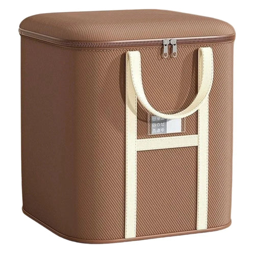 50x60x71cm Non-Woven Fabric Large Capacity Storage Bag with Handles for Clothes Bedding - Brown - 1