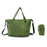 Collapsible Travel Tote Bag Lightweight Nylon Expandable Luggage Handbag with Shoulder Strap - Forest Green - 1