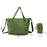 Collapsible Travel Tote Bag Lightweight Nylon Expandable Luggage Handbag with Shoulder Strap - Forest Green - 7
