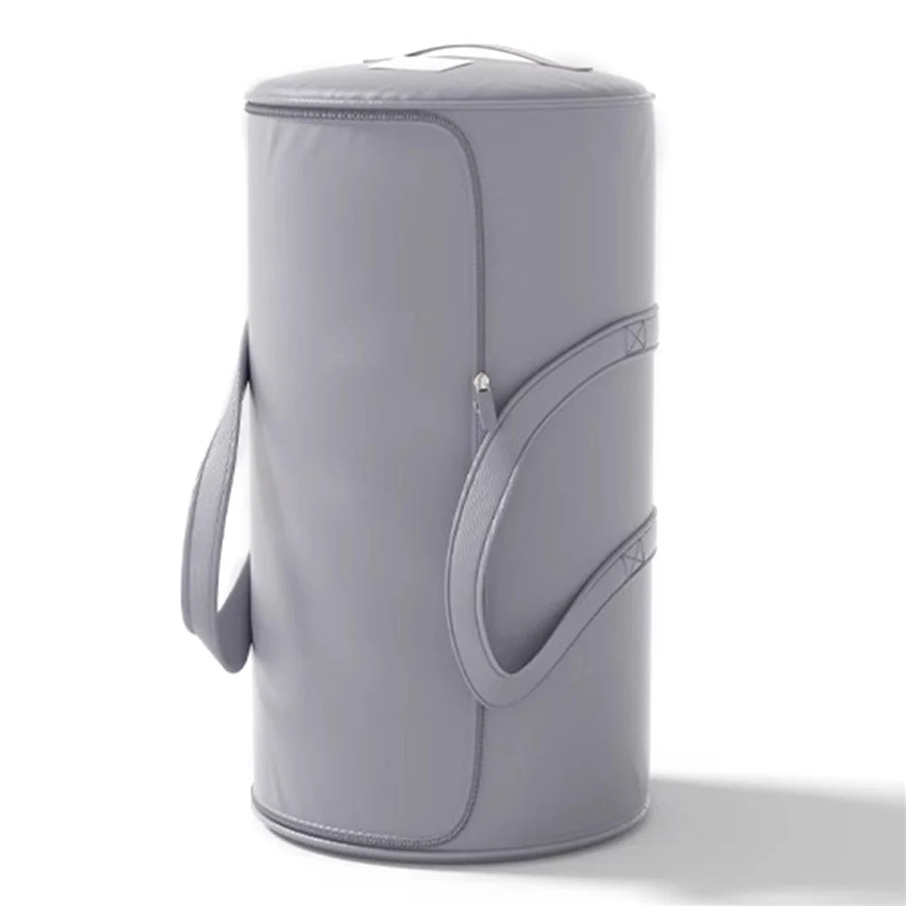 Size M 26x52cm Cylindrical Sateen Storage Bag Large Capacity Roll-Up Quilt Clothes Organizer - Grey - 1