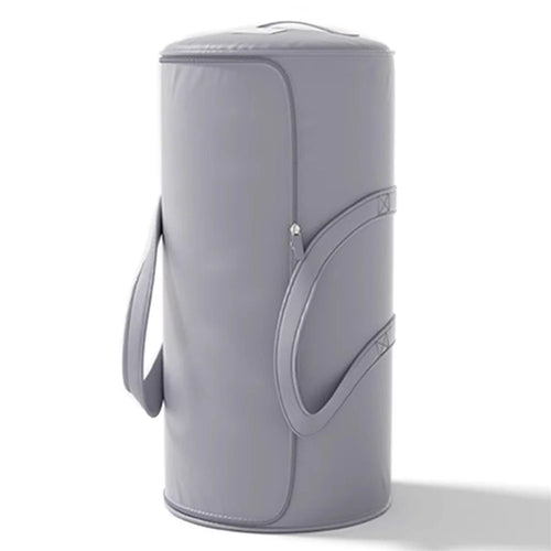 Size L 39x63cm Cylindrical Sateen Storage Bag Large Capacity Roll-Up Quilt Clothes Organizer - Grey - 1