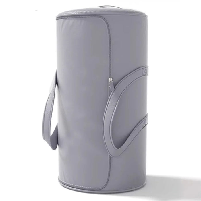 Size XL 46x76cm Cylindrical Sateen Storage Bag Large Capacity Roll-Up Quilt Clothes Organizer - Grey - 1