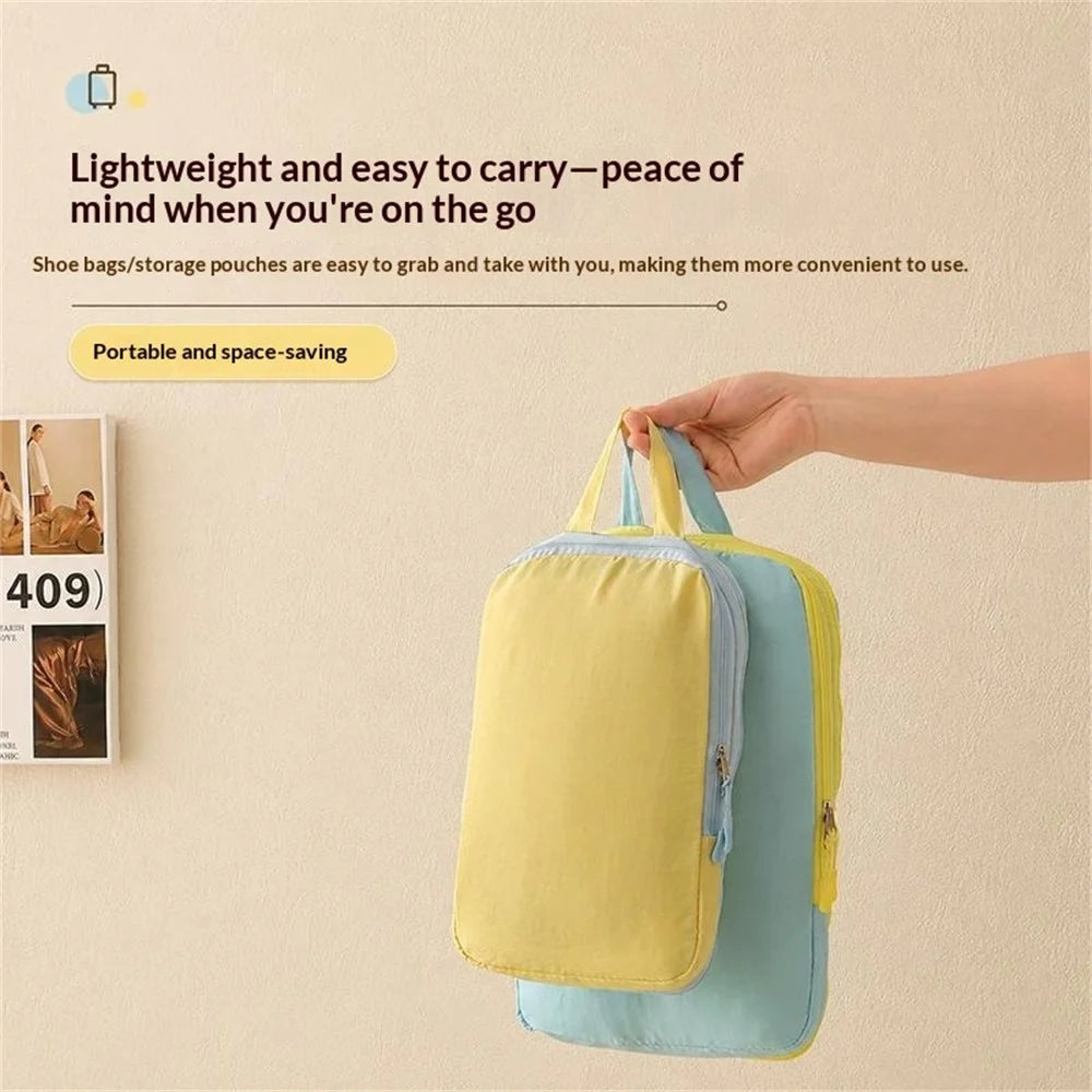 C8 4Pcs Taslon Fabric Waterproof Bags Portable Travel Storage Organizer Bags - Blue - 7