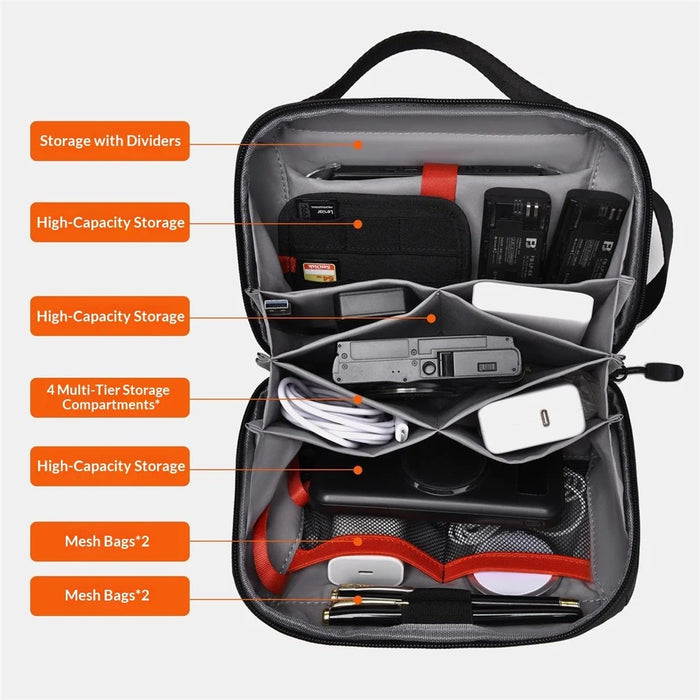 Accordion Style Storage Bag Multi-Compartment Waterproof Large Capacity Travel Organizer for Gadgets - Blue - 2