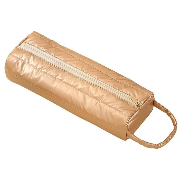 Hair Dryer Storage Bag Quilted Pearlescent Cotton Heat Insulating Organizer Pouch with Handle - Gold - 1