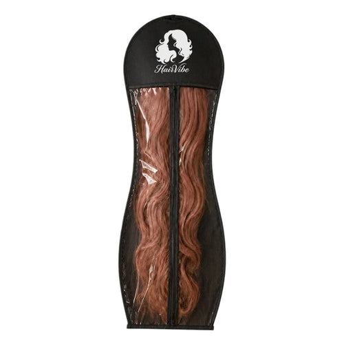 Size L 29x80cm Non-Woven Fabric Wig Storage Bag Dust-Proof with Viewing Window and Hook - Black - 1