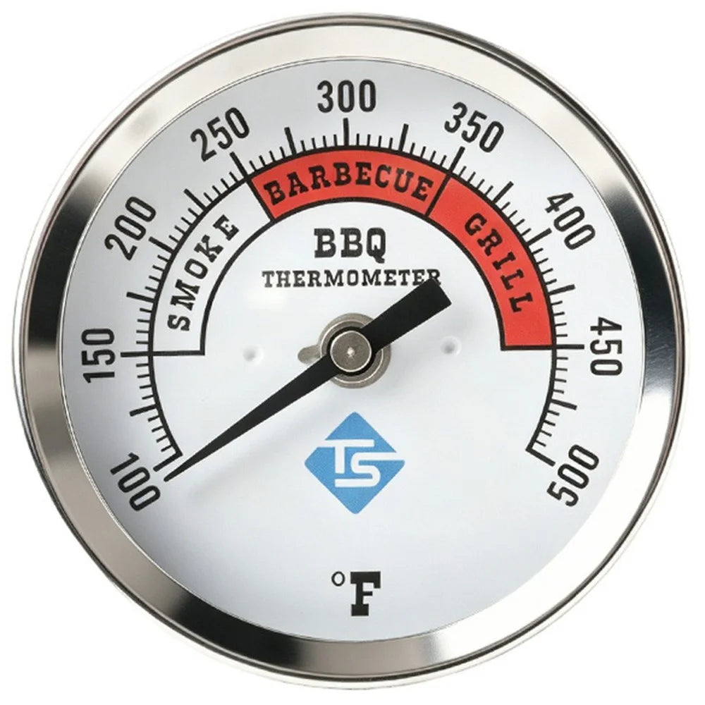 TS-BX85 Bimetallic Thermometer 100-500 Degrees Fahrenheit 83mm Dial Axial Mount for BBQ Grill Oven - 1