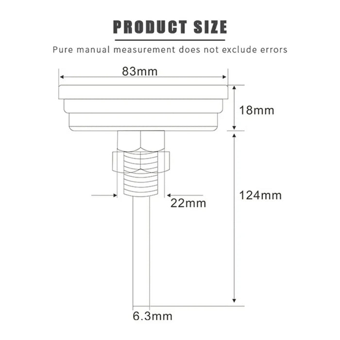 TS-BX85 Bimetallic Thermometer 100-500 Degrees Fahrenheit 83mm Dial Axial Mount for BBQ Grill Oven - 5