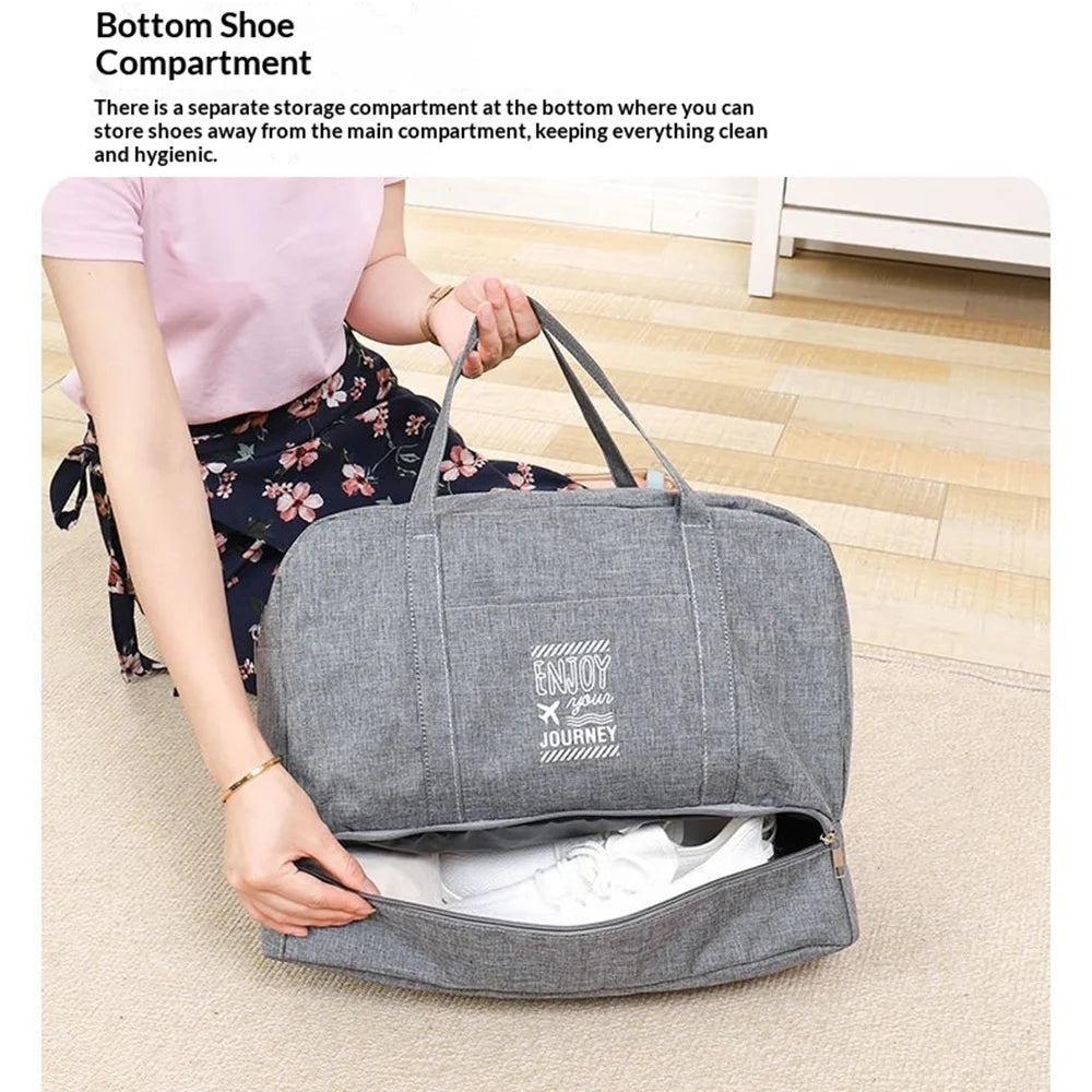 Size S Waterproof Travel Bag with Shoe Compartment Dry Wet Separation Fitness Bag for Gym Swimming - Gray - 4